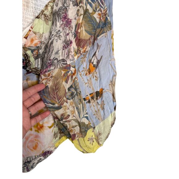 Banana Republic Ramie Twist-Front Blouse colorful whimsical fairy top - Picture 8 of 10